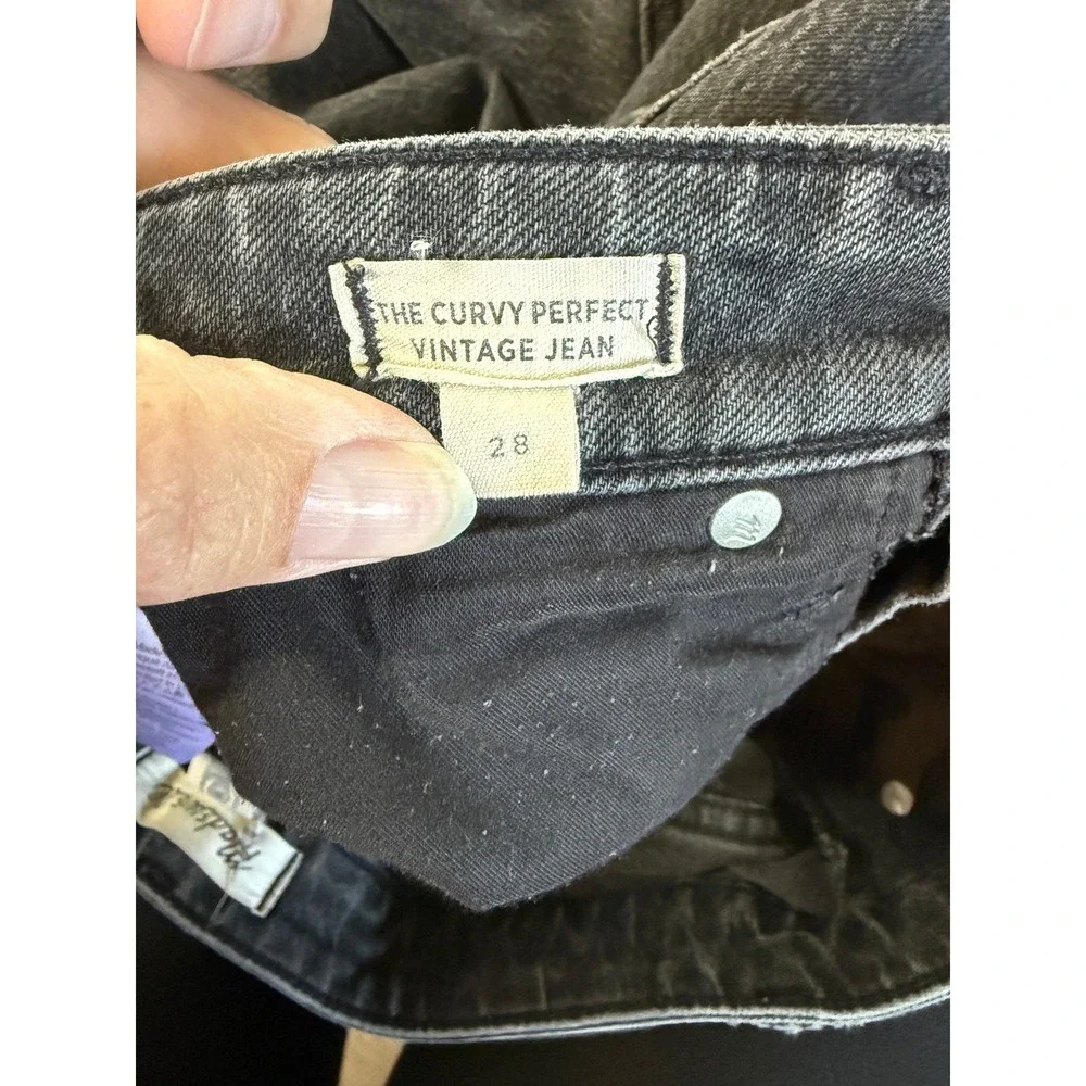Madewell The Curvy Perfect Vintage Jean‎ Black Denim Womens Sz 28 High Rise